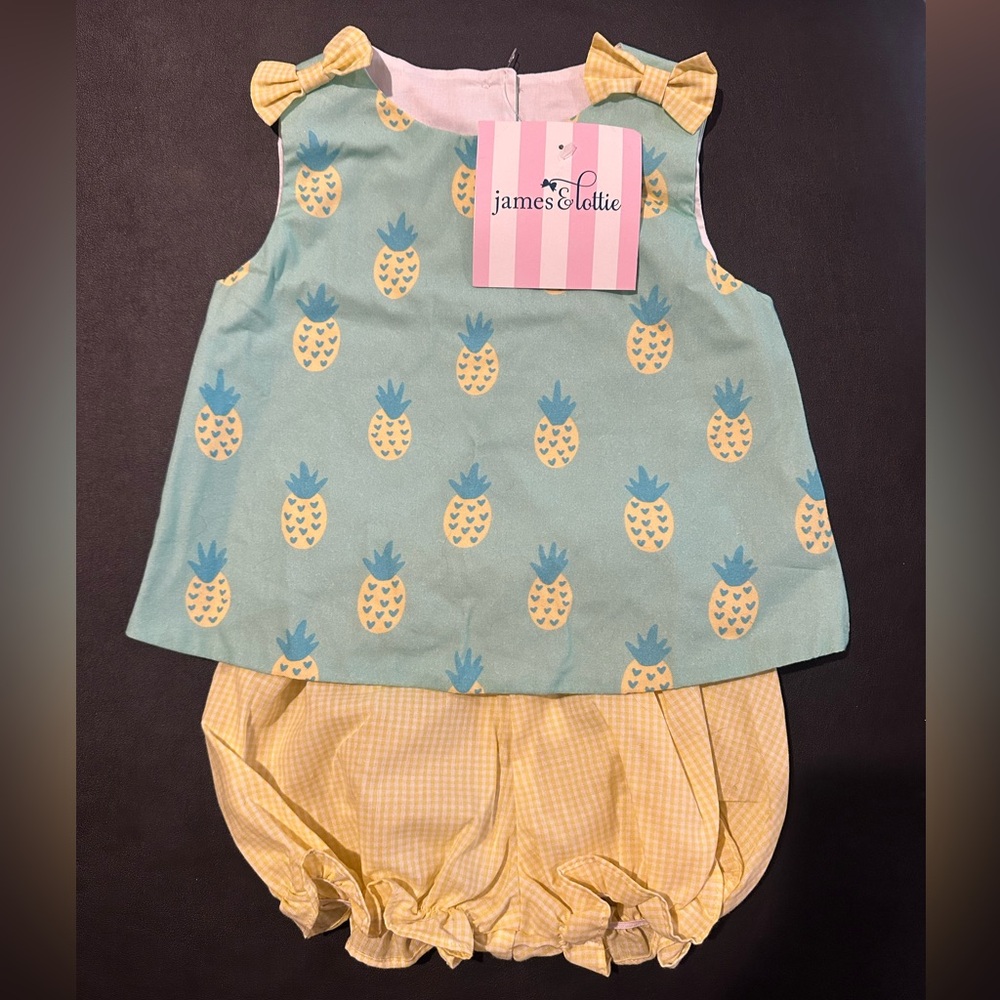 James & Lottie 
Elizabeth bloomer set - pineapple
